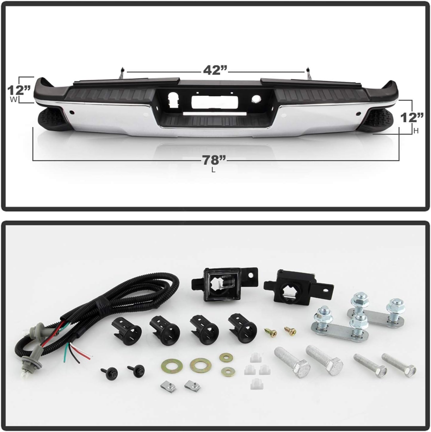 Rear Xtune Steel Bumper (RB-CS14-2500-H-SET-C)