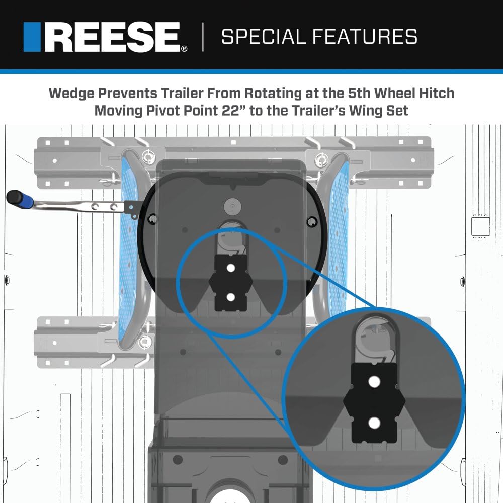 Sidewinder Reese Towpower 69220 5th Wheel Pin Box, 20,000 lbs. Capacity, Fits Lippert (1621, 1716, 0719), Fabex PB 600 Series, Rhino and Turning Point Bolt Hole Patterns