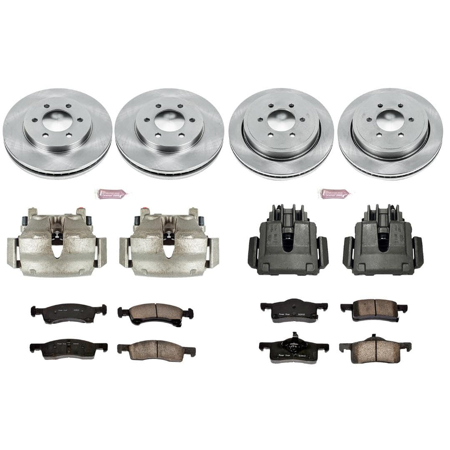 Power Stop KCOE1934 Stock Replacement Brake Kit Front and Rear (with Calipers) For Ford Expedition 2002-2006, Lincoln Navigator 2003-2006 [Model Specific]
