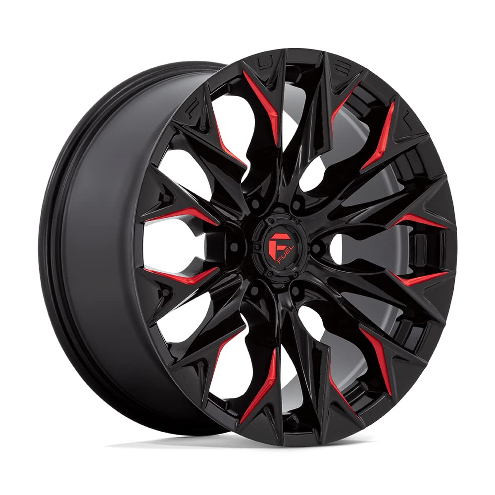 FUEL OFF-ROAD 20X9 FLAME 6X135 5.79 20mm GLOSS BLACK MILLED WITH CANDY RED - D82320908957