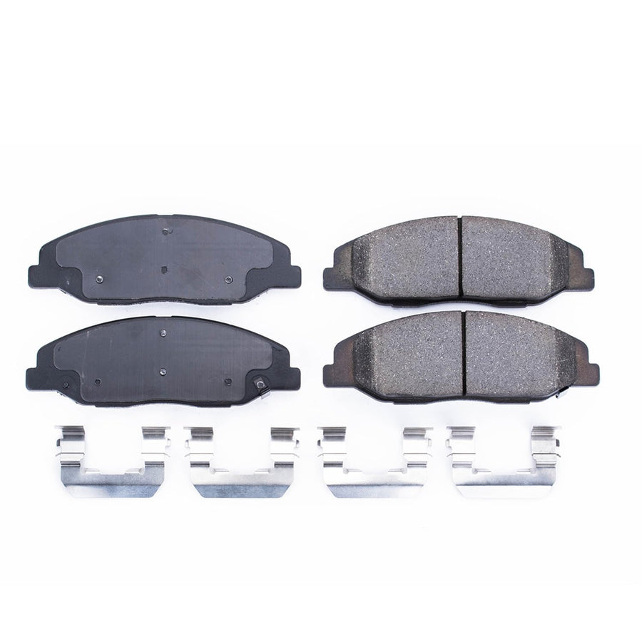 Power Stop Front Brake Kit For 2008-14 Cadillac CTS | Cadillac STS 2009-11 - Ceramic Brake Pads With Installation Hardware, 17-1332