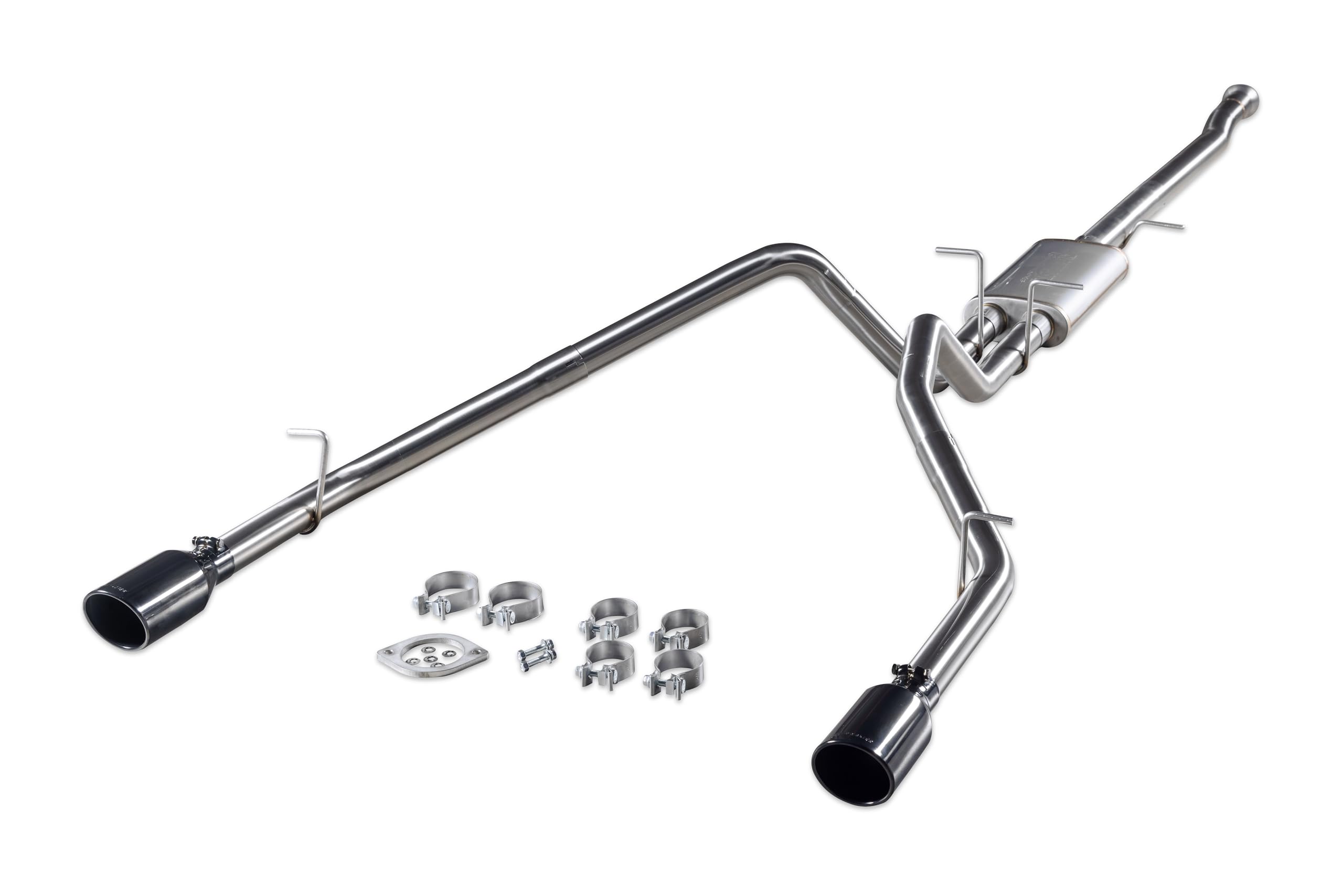 Flowmaster Signature Series 737889 Exhaust Kit 3 Inch 304 Stainless Steel 4.5 Inch Black Chrome Tips Compatible with 2019-2024 RAM 1500 New Body 5.7L with Factory Dual Exhaust 2 & 4WD All Wheelbases