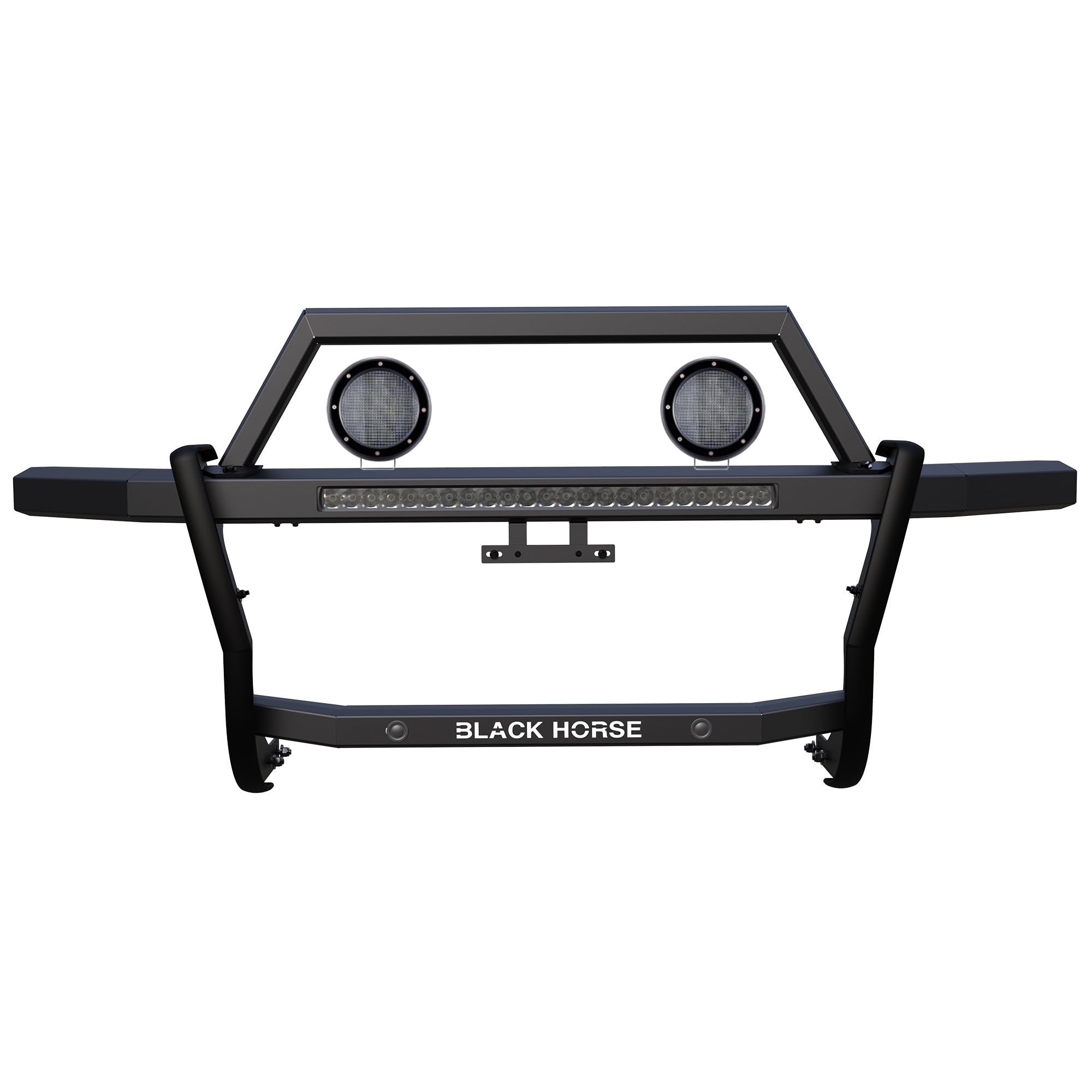 Rambler Black Horse Grille Guard Kit Modular Black Compatible with 2022-2024 Nissan Frontier-RAGN01-K1PLFB