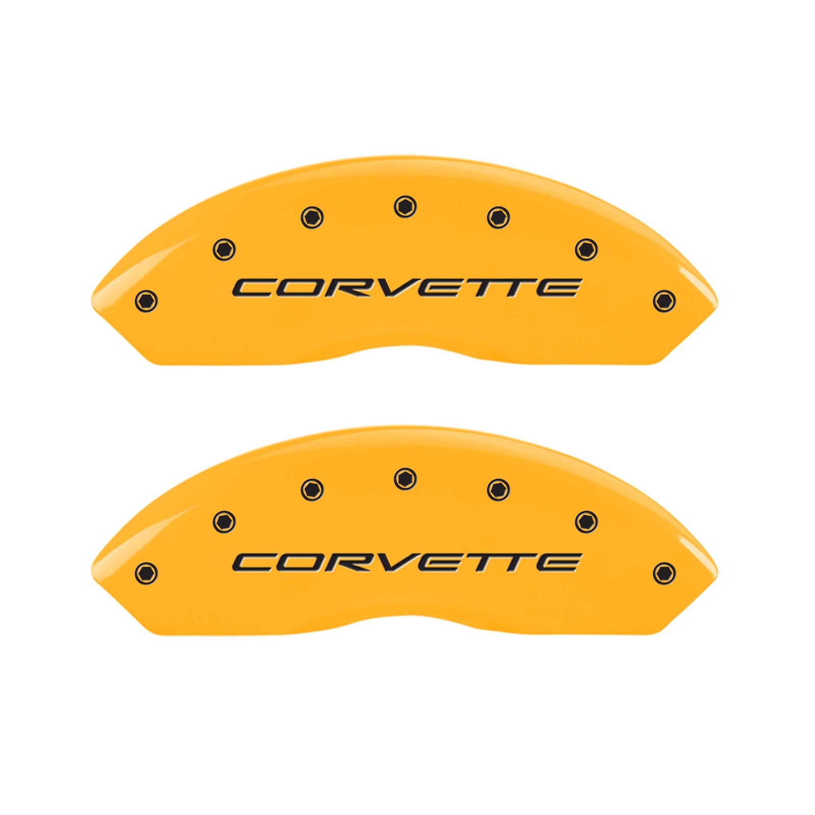 Brake Caliper Covers MGP - 1997-2004 Chevrolet Corvette - Front and Rear Set - Yellow