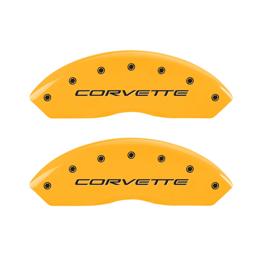 Brake Caliper Covers MGP - 1997-2004 Chevrolet Corvette - Front and Rear Set - Yellow