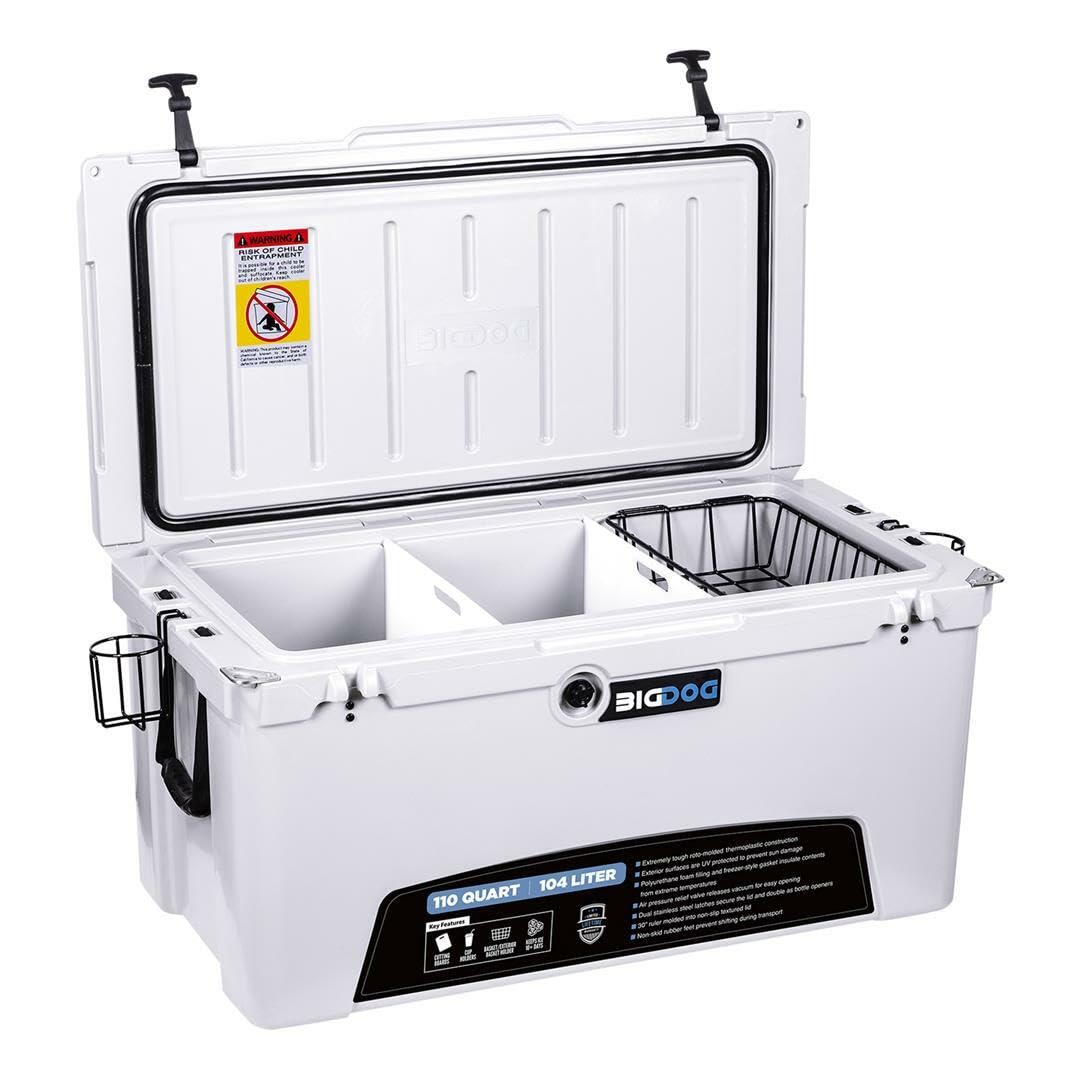 Husky BDC110 Towing 110 Quart White Plastic Ice Chest