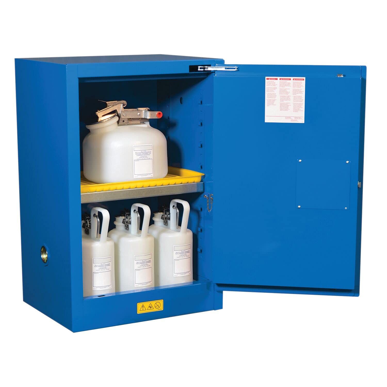 Justrite Hazardous Material Countertop Steel Safety Cabinet, 12 Gallon, Steel, Made in The USA, Blue, 861228