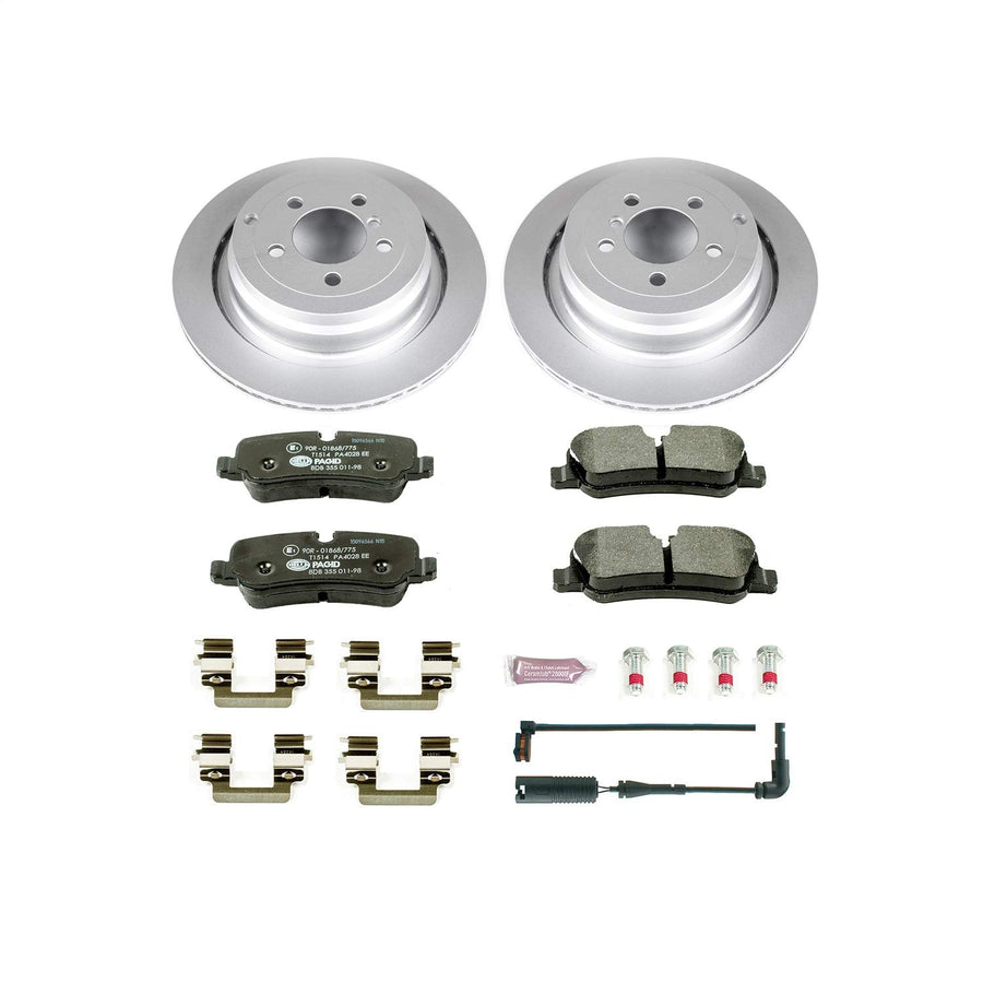 Power Stop ESK5624 Euro-Stop Rear Brake Kit L& Rover and 1 Rear Sensor Wire For Land Rover Range Rover 2006-2012 [Model Specific]