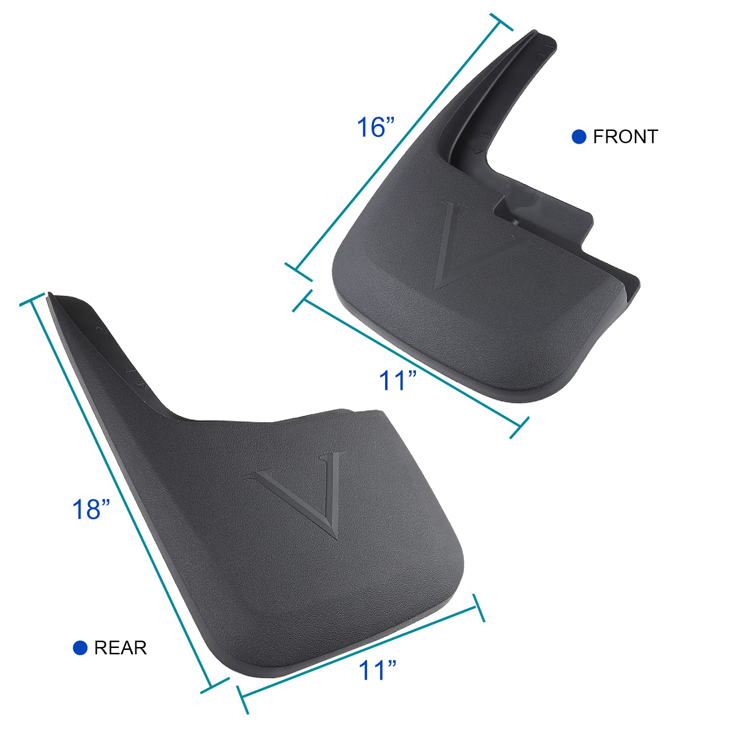 4 Piece Spec-D Tuning Splash Guard Mud Flaps w/Wheel Lip Front + Rear Compatible with 2015-2018 Ford F150