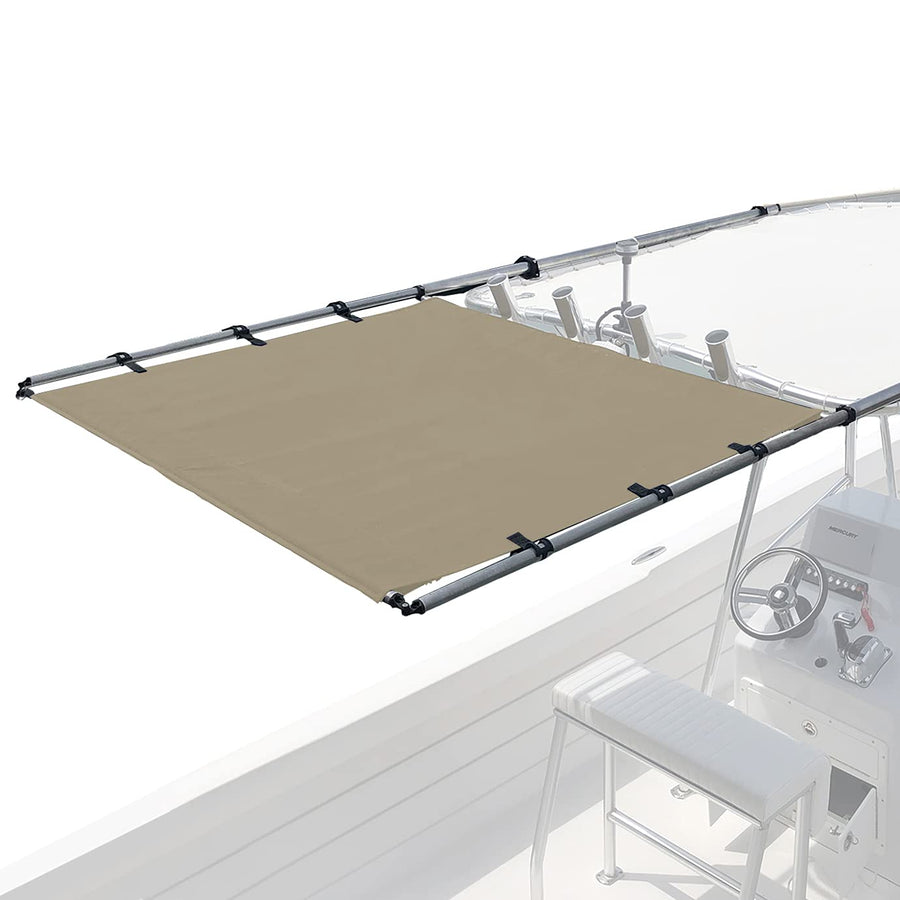 PTX Power Shade SureShade - 51" Wide (Tan) - Easy Installation on T-Top or Hardtop Boats - 600D Marine Canvas, Stainless Steel Frame - 12V DC Motors - Anti-Racking and Auto Shut-Off - PTXSS51TS