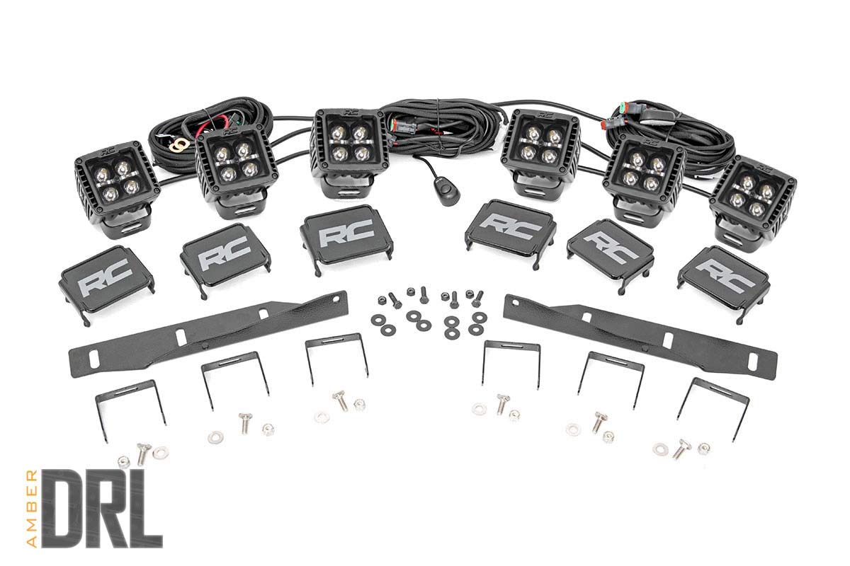 Rough Country DRL Triple LED Fog Light Kit for 2017-2020 Ford Raptor - 70700DRLA