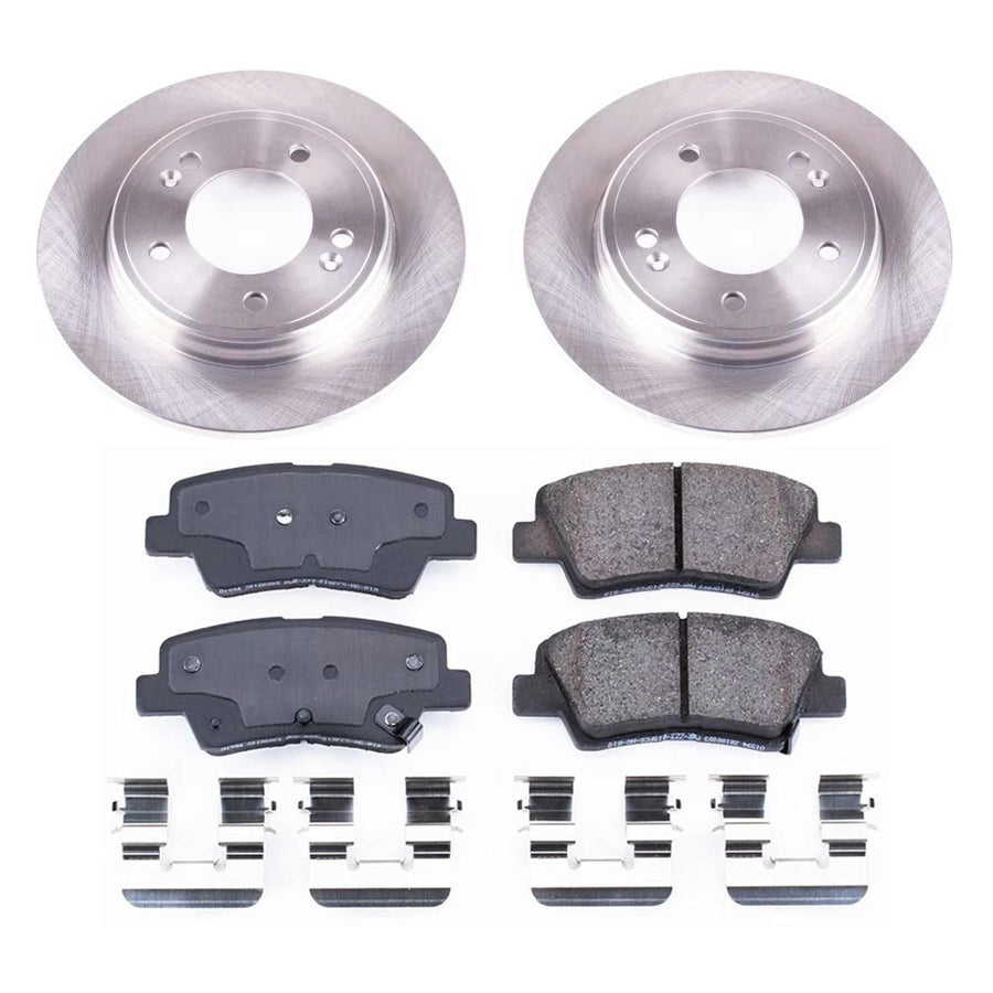 Power Stop KOE8331 Rear Replacement Brake Kit-OE Brake Rotors & Ceramic Brake Pads For Hyundai Veloster 2019-2021, Kia Forte 2020-2022 [Model Specific]