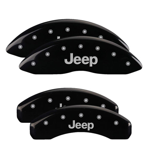 MGP Caliper Covers 'JEEP' 42002SJEPBK Engraved Caliper Cover with Black Powder Coat Finish and Silver Characters, (Set of 4)