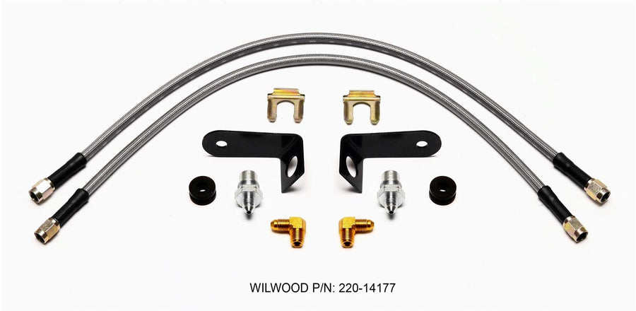 Flexline Kit Wilwood 220-14177, 20 inch, -3, M10-1.0 BF, 1/8 NPT 90 Degree