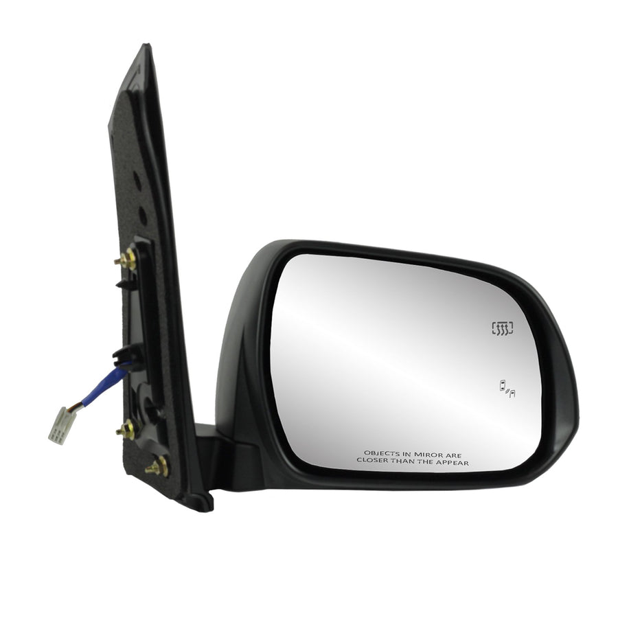 Fit System Side Passenger Mirror for Toyota Sienna, Textured Black w/PTM Cover, w/Blind Spot Detection System, Foldaway, w/o Memory, Heated Power (70205T)