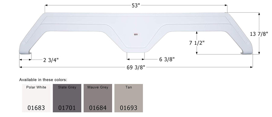 Tandem Axle Fender Skirt ICON 01701 FS788 for Glendale - Slate Gray