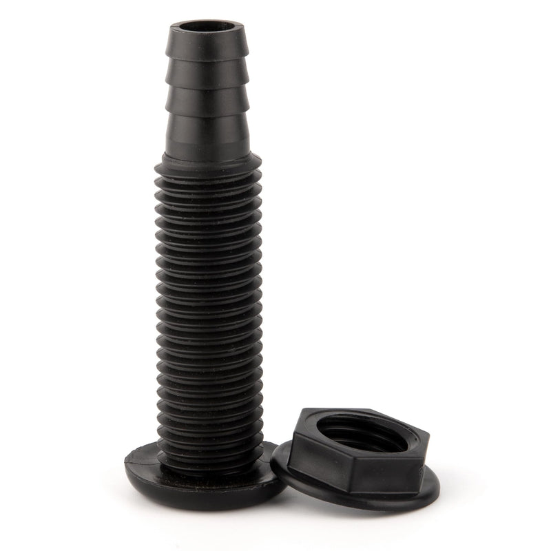 4.5" Black Plastic Thru-Hull Fittings - T-H Marine 3/4 Inch Durable Marine Hose Connector for Boats, UV Stabilized & OEM Trusted