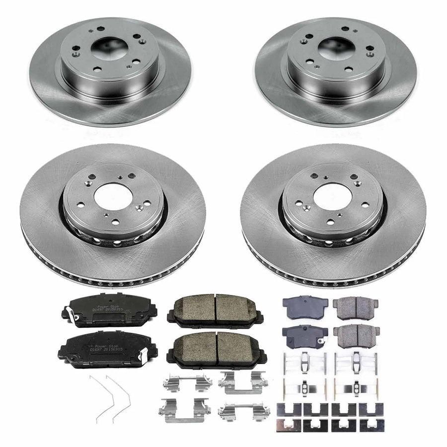 Power Stop Autospecialty KOE7283 Front and Rear Replacement Brake Kit-OE Brake Rotors & Ceramic Brake Pads For Acura ILX 2016 [Model Specific]