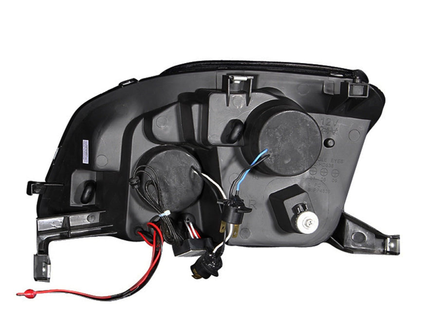Black Clear AnzoUSA Projector Halo Headlight with LED for Honda Prelude - (Sold in Pairs)