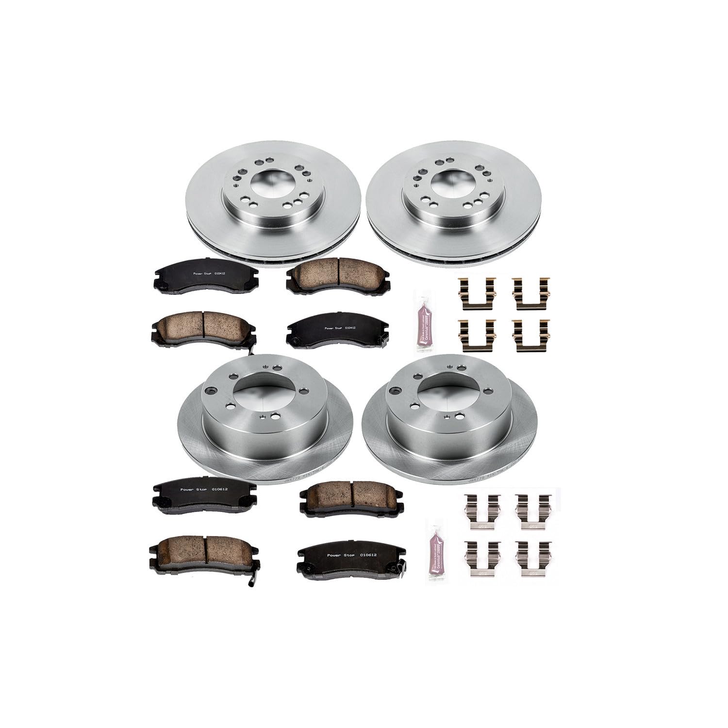 POWERSTOP Autospecialty KOE802 Front and Rear Replacement Brake Kit-OE Brake Rotors & Ceramic Brake Pads For Eagle Talon, Mitsubishi Eclipse, Mitsubishi Galant [Model Specific]