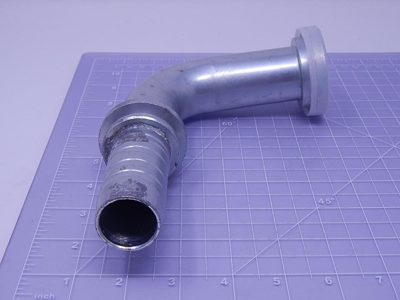 GlobalSpiral Couplings Gates 20GS-24FL90-118, Code 61 O-Ring Flange, Zinc Plated Carbon Steel, 6.50", 90° Bent Tube, 1 1/4" ID