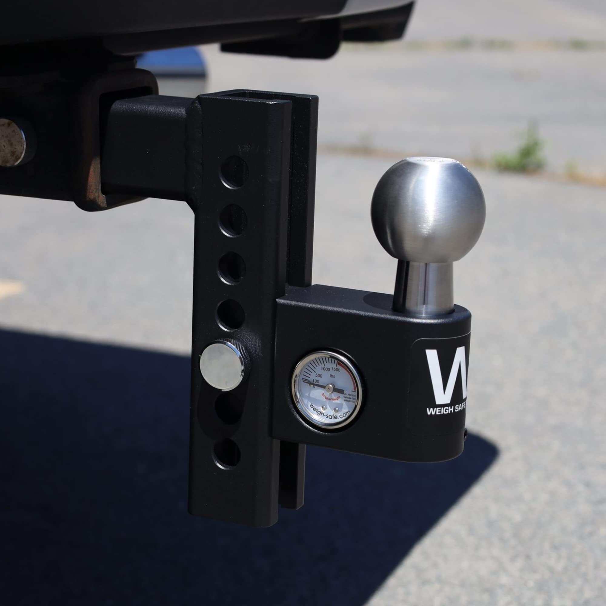 Aero Hitch Weigh Safe - Adjustable Trailer Hitch Ball Mount - 10" Drop Hitch for 2" Receiver - Premium Heavy Duty Steel Trailer Tow Hitch w/Built in Weight Scale for Anti Sway, 12,500 lbs GTW