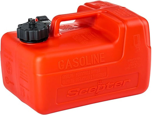 Portable Marine Gas Can Scepter 3.2 Gallon, Boat Fuel Tank with 2-Way Vented Cap, Built-In Fuel Gauge and Pick-Up, Top Handle, EPA & CARB Compliant, Underseat Design, 14"L x 10.5"W x 9"H (08576)