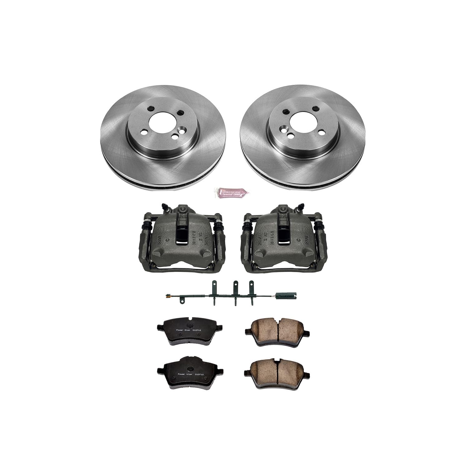 Power Stop KCOE5784 Replacement Autospeciality Front Caliper Kit- OE Rotors, Ceramic Brake Pads, Calipers For Mini Cooper 2007 [Model Specific]