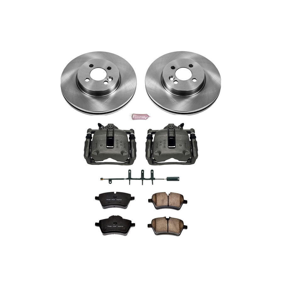 Power Stop KCOE5784 Replacement Autospeciality Front Caliper Kit- OE Rotors, Ceramic Brake Pads, Calipers For Mini Cooper 2007 [Model Specific]