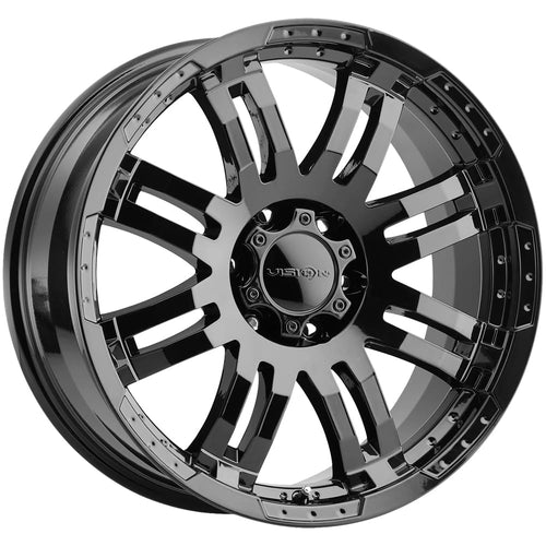 375 WARRIOR Vision Custom Wheel - 16x8, 0 Offset, 6x139.7 Bolt Pattern, 110mm Hub - Gloss Black Rim
