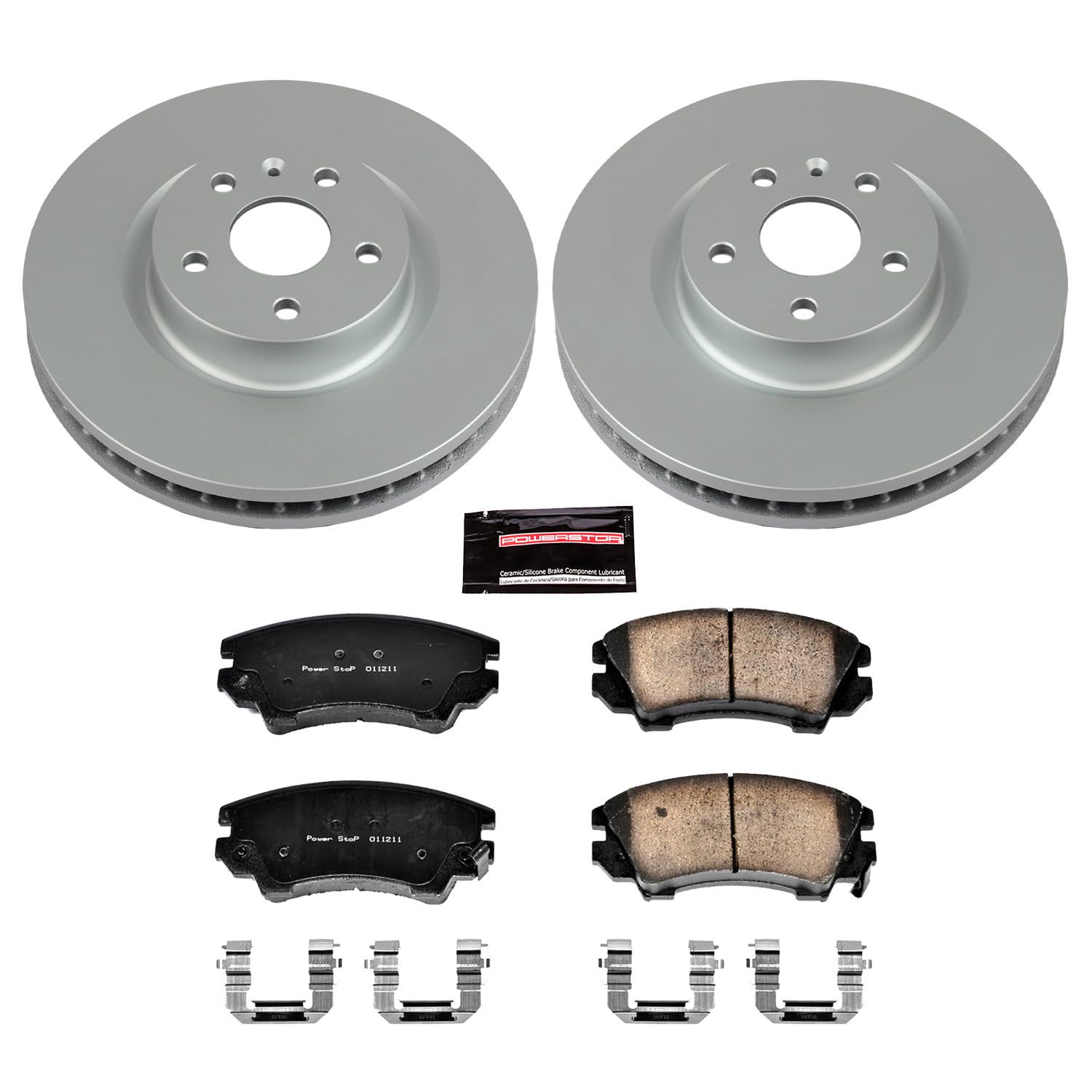 Power Stop CRK5948 Brake Rotor & Coated Ceramic Brake Pads- front For Chevrolet Caprice 2011-2017 [Model Specific]