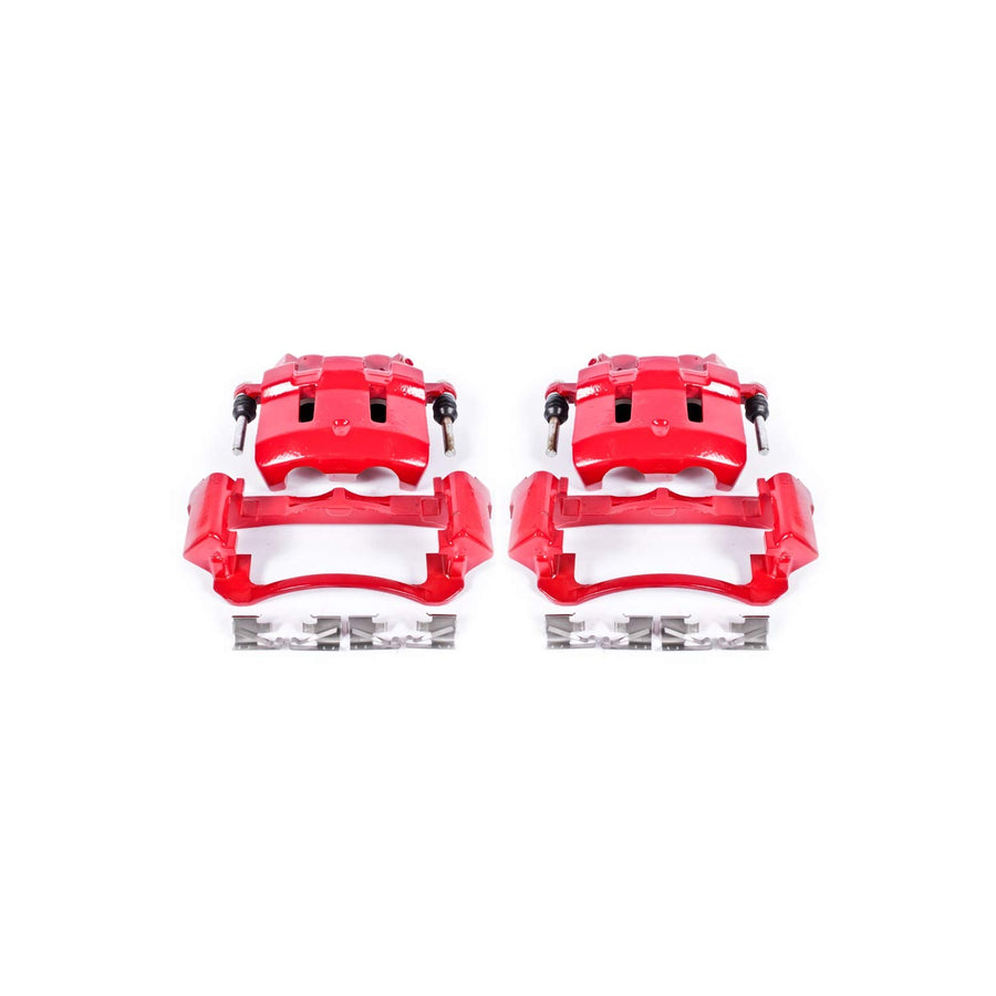 Power Stop S4790 High-Temp Red Powder Coated Front Pair Calipers For 2000 - 2005 Ford Excursion | 1999 - 2004 Ford F-250 F-350 Super Duty