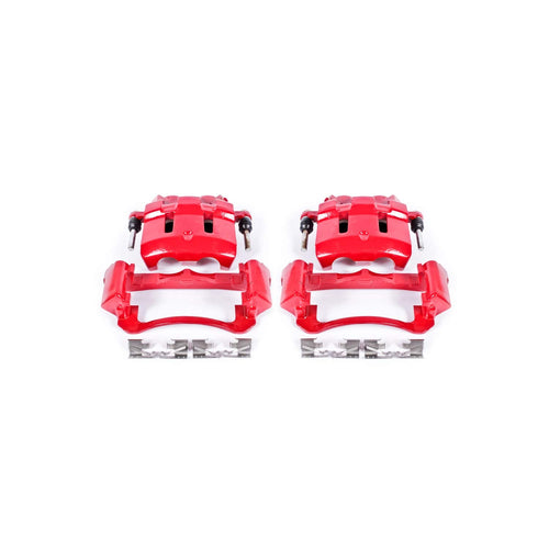 Power Stop S4790 High-Temp Red Powder Coated Front Pair Calipers For 2000 - 2005 Ford Excursion | 1999 - 2004 Ford F-250 F-350 Super Duty