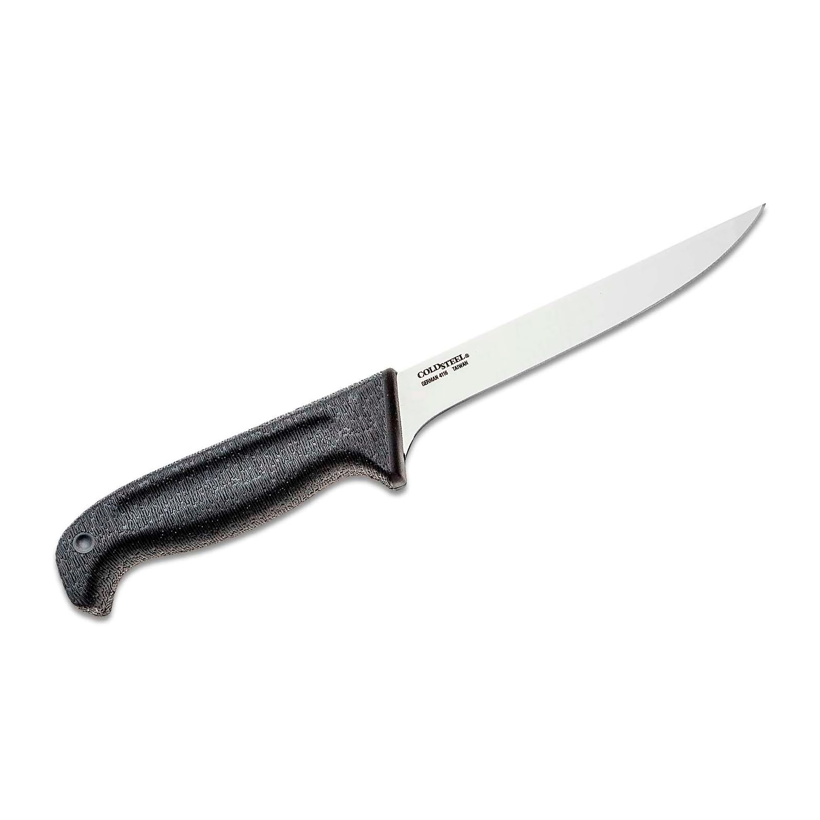 Cold Steel 6" Commercial Series Flexible German 4116 Stainless Steel Fixed Blade Narrow Straight Back Game & Fish Processing Cutting Boning Knife with Ergonomic Kray-Ex Handle
