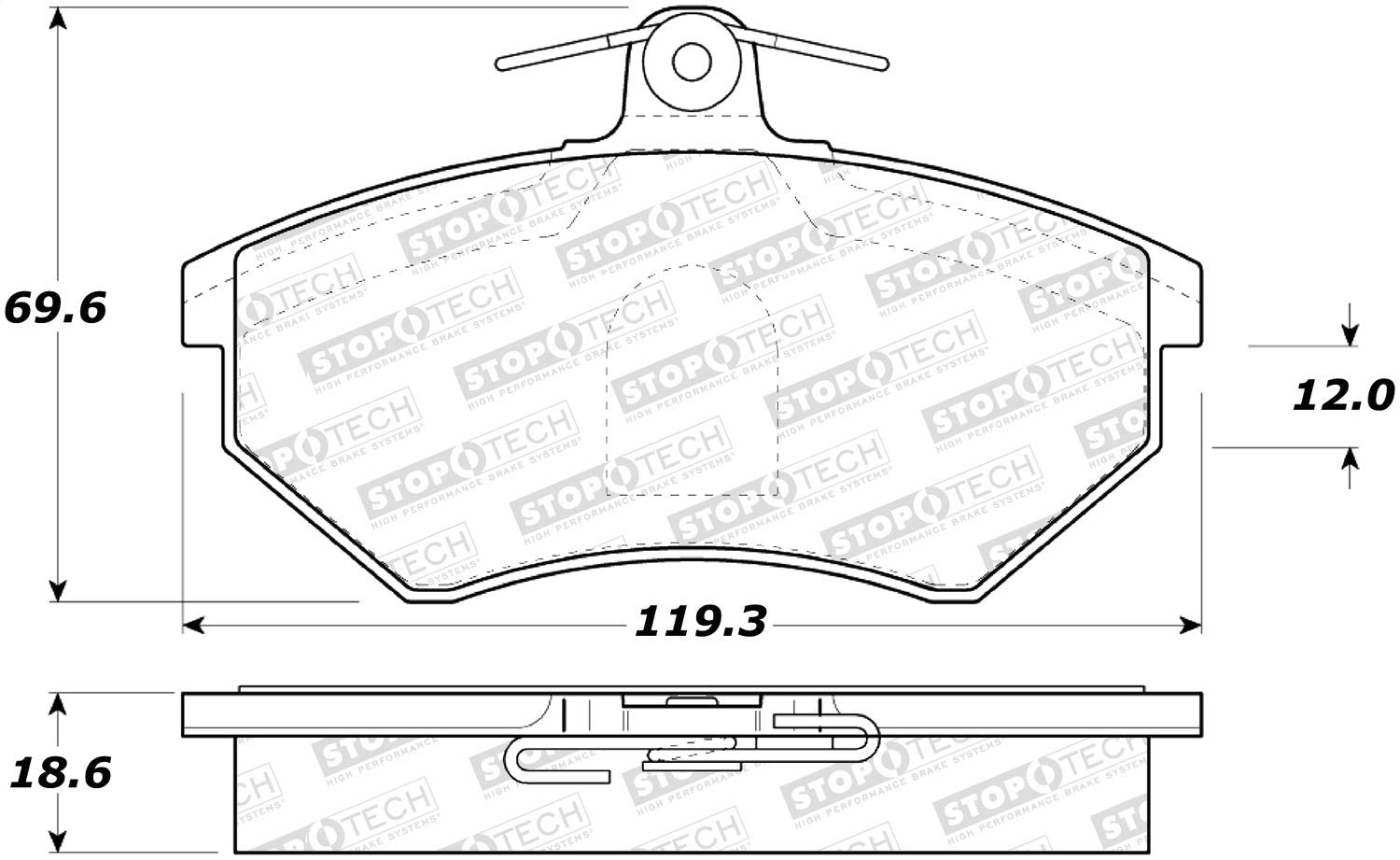 Front StopTech 308.07800 Brake Pads with Shims Street