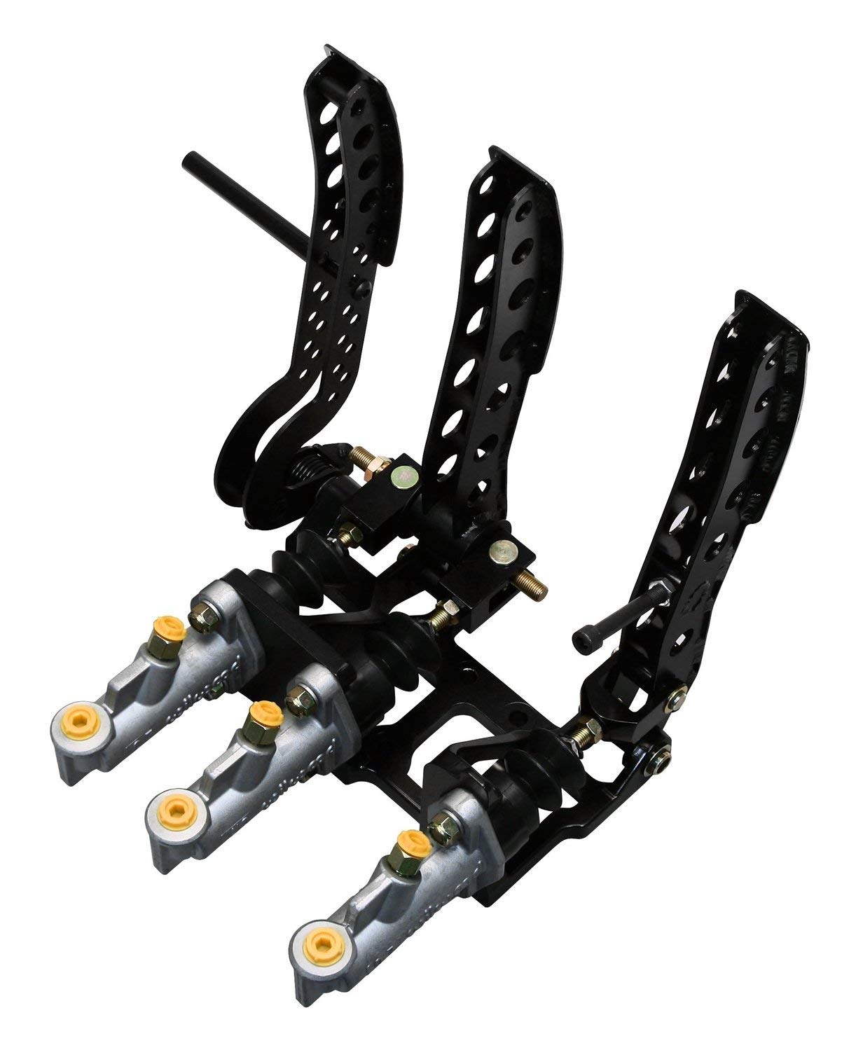 Wilwood Gas/Brake/Clutch Pedal Assembly, 5.25 to 1 Ratio, Forward Floor Mount, Aluminum, Black Paint, Each