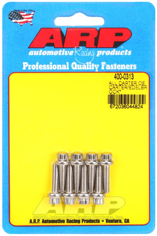 ARP Carburetor 400-0313 Bolt Kit (All Carter OE/Carter/Edelbrock Performer Thun)