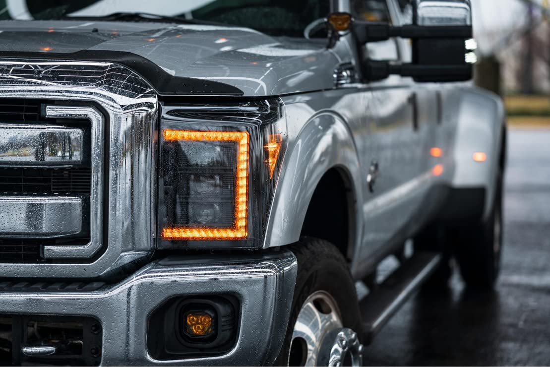 Morimoto LED XB Headlights with Amber DRL, Fits 11-16 Ford Superduty Plug and Play Pair of Headlight Housings (LF505-A-ASM)