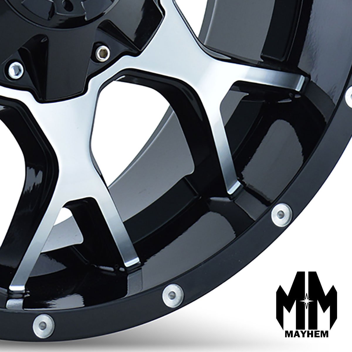 Warrior Mayhem 8015 Black Wheel with Machined Face (18x9"/8x180mm)