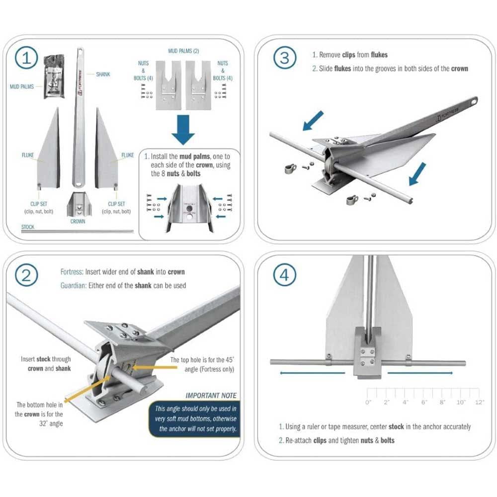 Fortress FX-16 - Fortress Marine Anchors (10 lbs Anchor / 33-38' Boats)