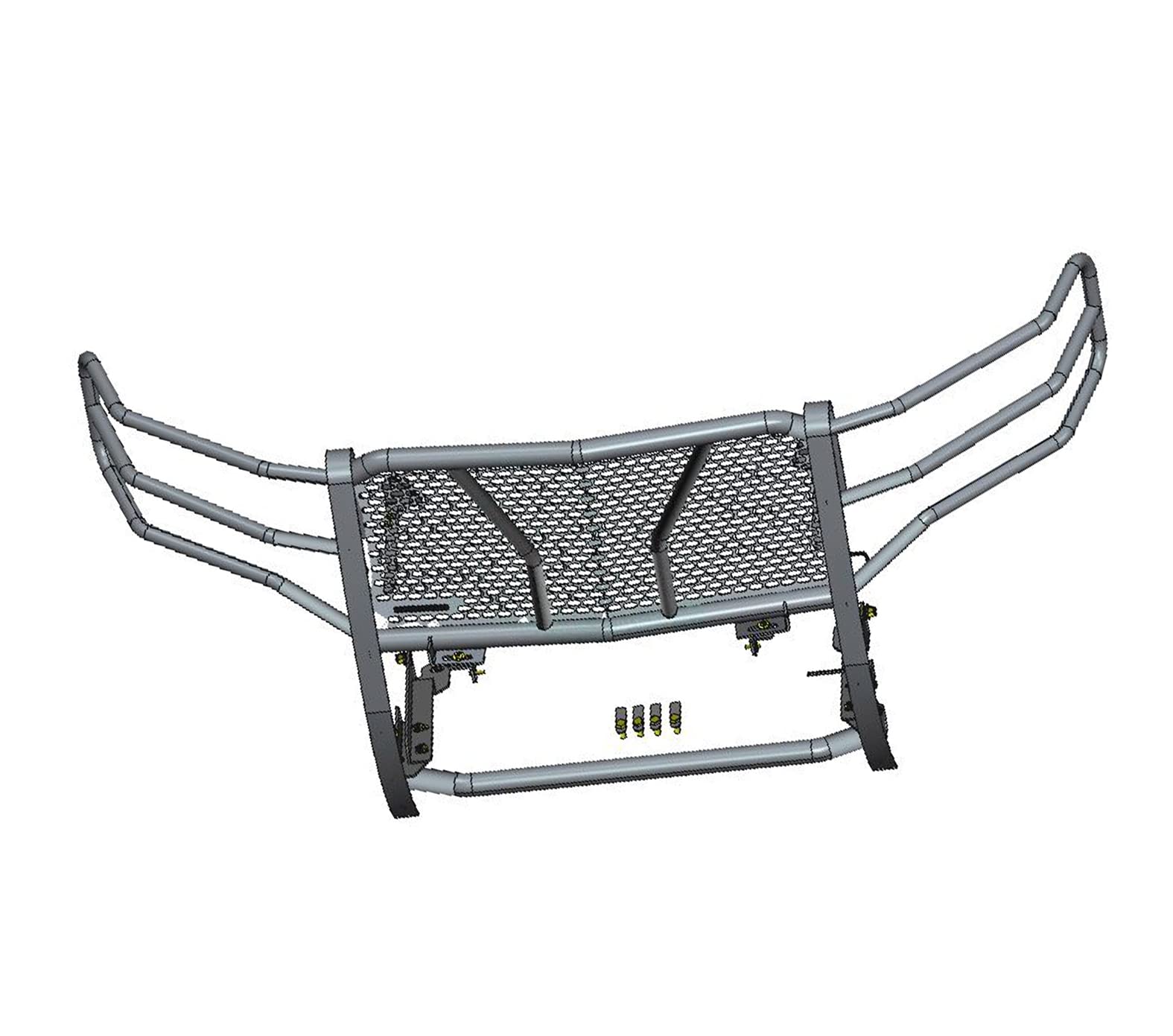 Heavy Duty Black Horse Rugged Grille Brush Bumper Guard Modular Black Compatible with 2015-2023 Chevrolet Tahoe|2015-2020 Chevrolet Suburban-RU-CHTA15-B