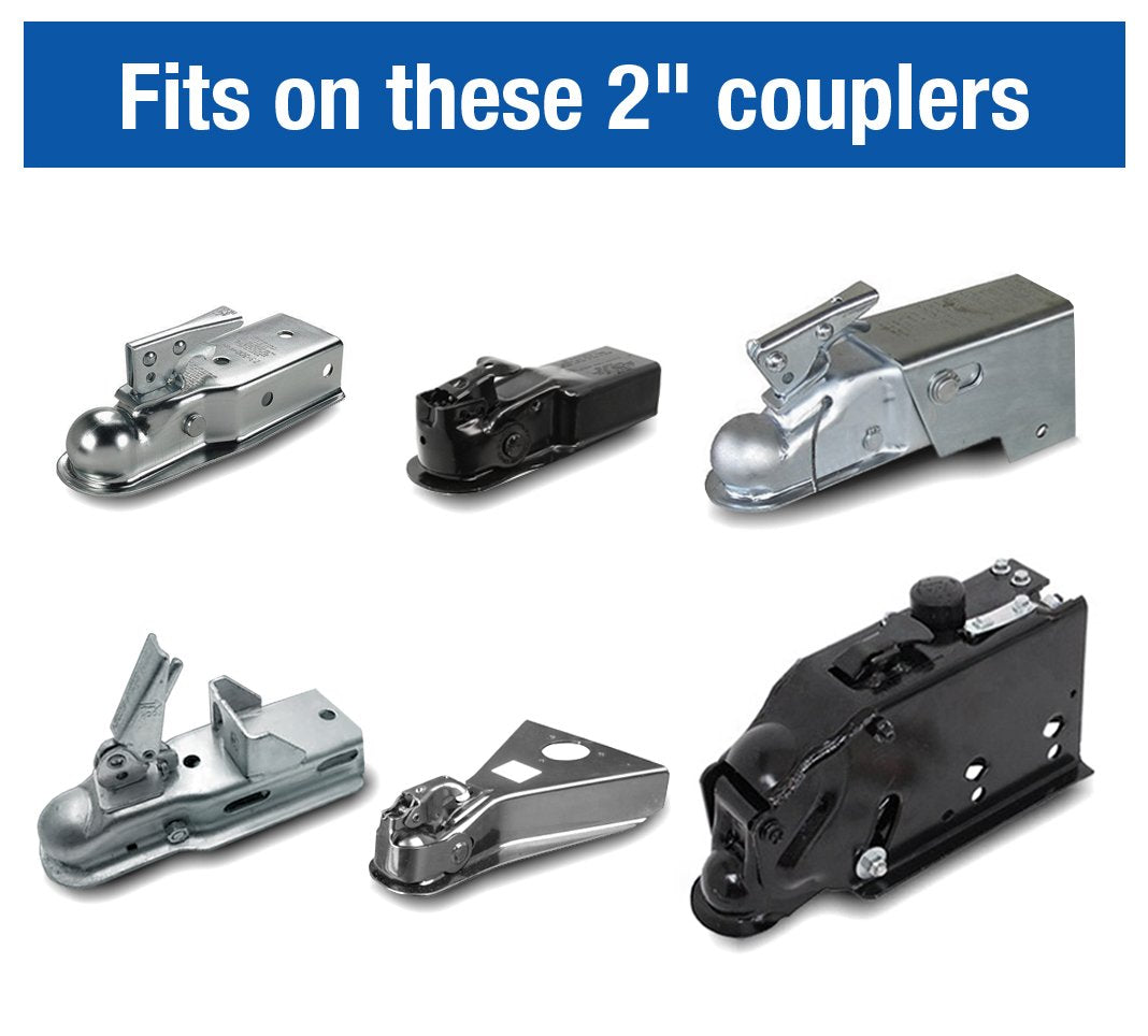 Coupler Lock Tyger Auto TG-CL2U006B for 2" Trailer Coupler (Coupler Lip Width < 3-3/4"; Coupler Height < 5/16"; Coupler Ball < 2-1/2")