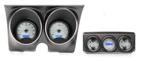 Dakota Digital VHX-67C-CAC-S-B Gauge System Compatible with 1967 Chevy Camaro/Firebird with Console Gauge Kit Silver Alloy Blue