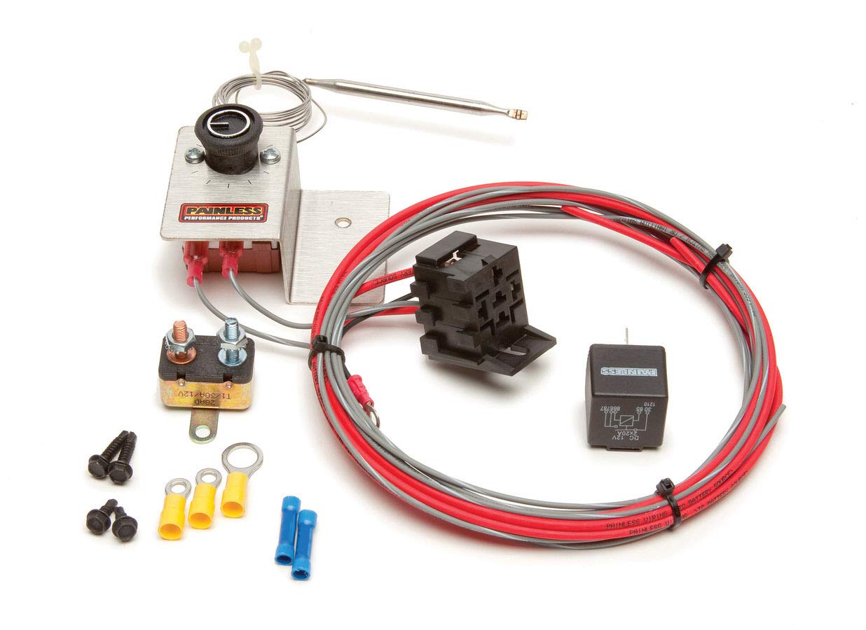 Adjustable Performance Painless 30104 Electric Fan Thermostat Kit with Relay