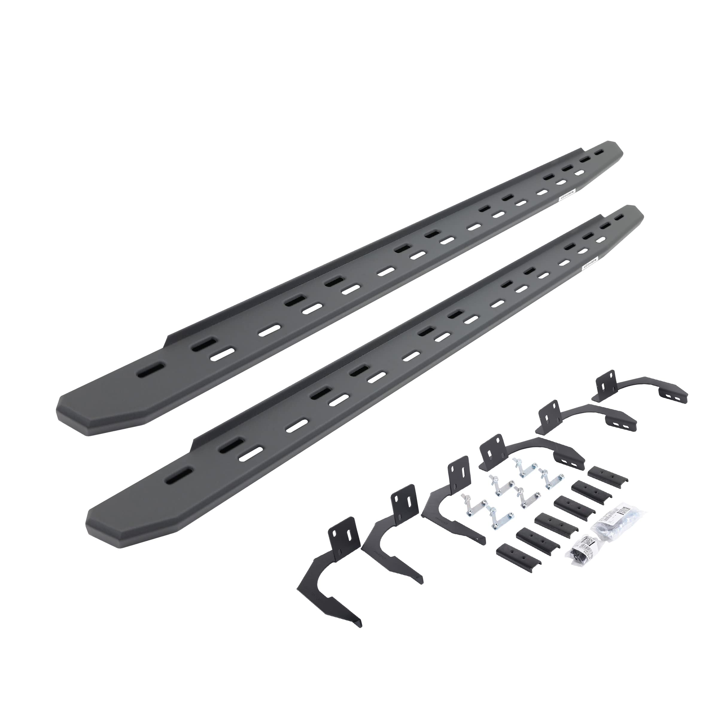 Go Rhino Slim RB30 Running Boards & Brackets | Galvanized Steel, Textured Black | 69609980SPC | Fits 2009-2014 RAM 1500 Quad Cab Pickup