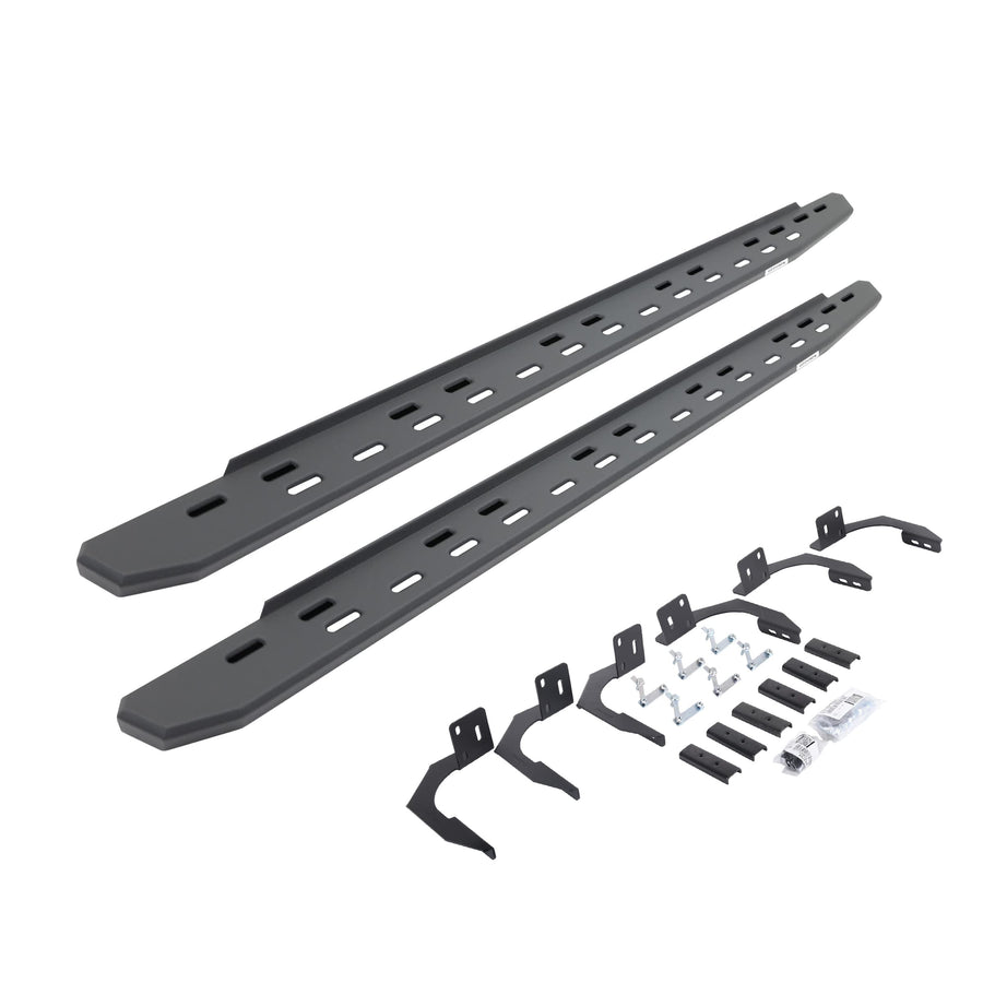 Go Rhino Slim RB30 Running Boards & Brackets | Galvanized Steel, Textured Black | 69609980SPC | Fits 2009-2014 RAM 1500 Quad Cab Pickup