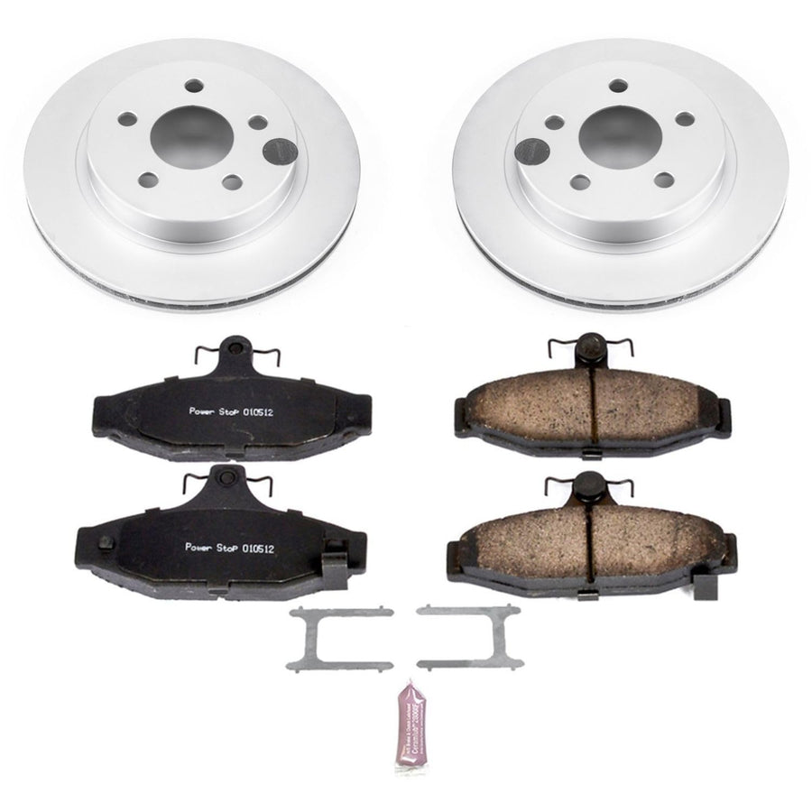 Power Stop Coated CRK1531 Brake Rotor and Ceramic Brake Pads- Rear For Chevrolet Camaro 1993-1997 | Pontiac Firebird 1993-1997 [Vehicle Specific]