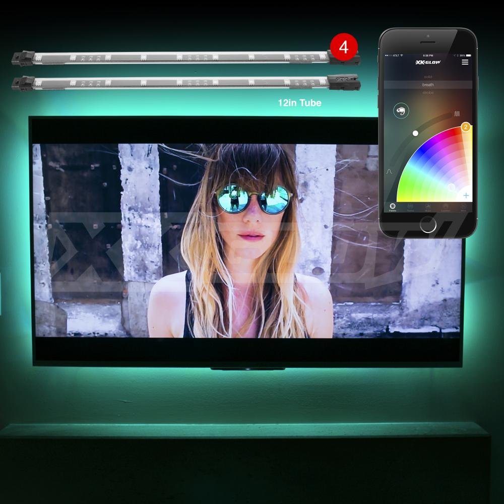 XKGLOW XKCHROME Smartphone App Controlled Home Indoor & Outdoor LED Light Kit 8x12 Tubes Million Color