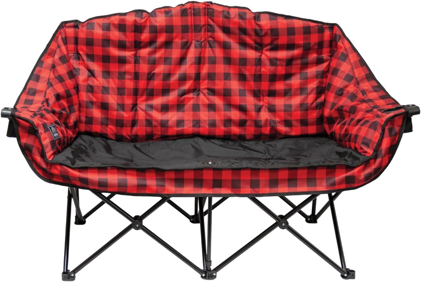 Kuma Outdoor Gear Double Chair/Bear Buddy with Carry Bag, Ultimate Portable Luxury Outdoor Camping Chair for Glamping, Sports & Outdoor Adventures (Red/Black)
