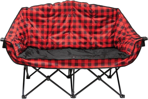Kuma Outdoor Gear Double Chair/Bear Buddy with Carry Bag, Ultimate Portable Luxury Outdoor Camping Chair for Glamping, Sports & Outdoor Adventures (Red/Black)